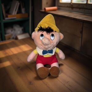 Vintage Walt Disney Pinocchio Plush Stuffed Toy Doll 8” P1